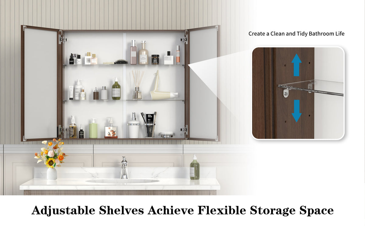 32x28 Medicine Cabinet with Mirror for Bathroom