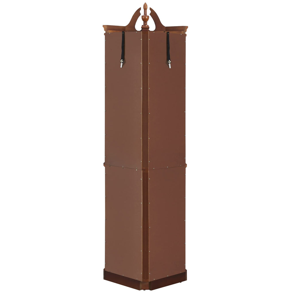 Walnut Corner Curio Cabinet with Lights