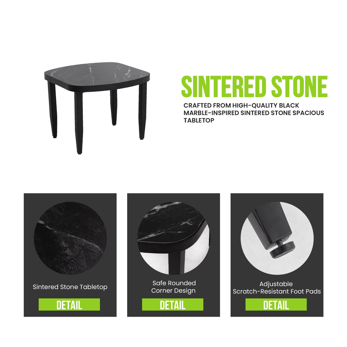 3PC Outdoor Aluminum Patio Furniture Set