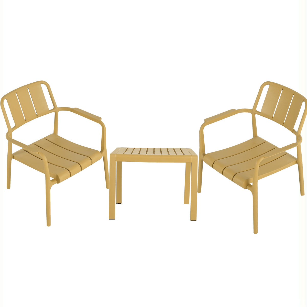 Summer 2-Piece PP Single-Seater Chairs + Coffee Table Set