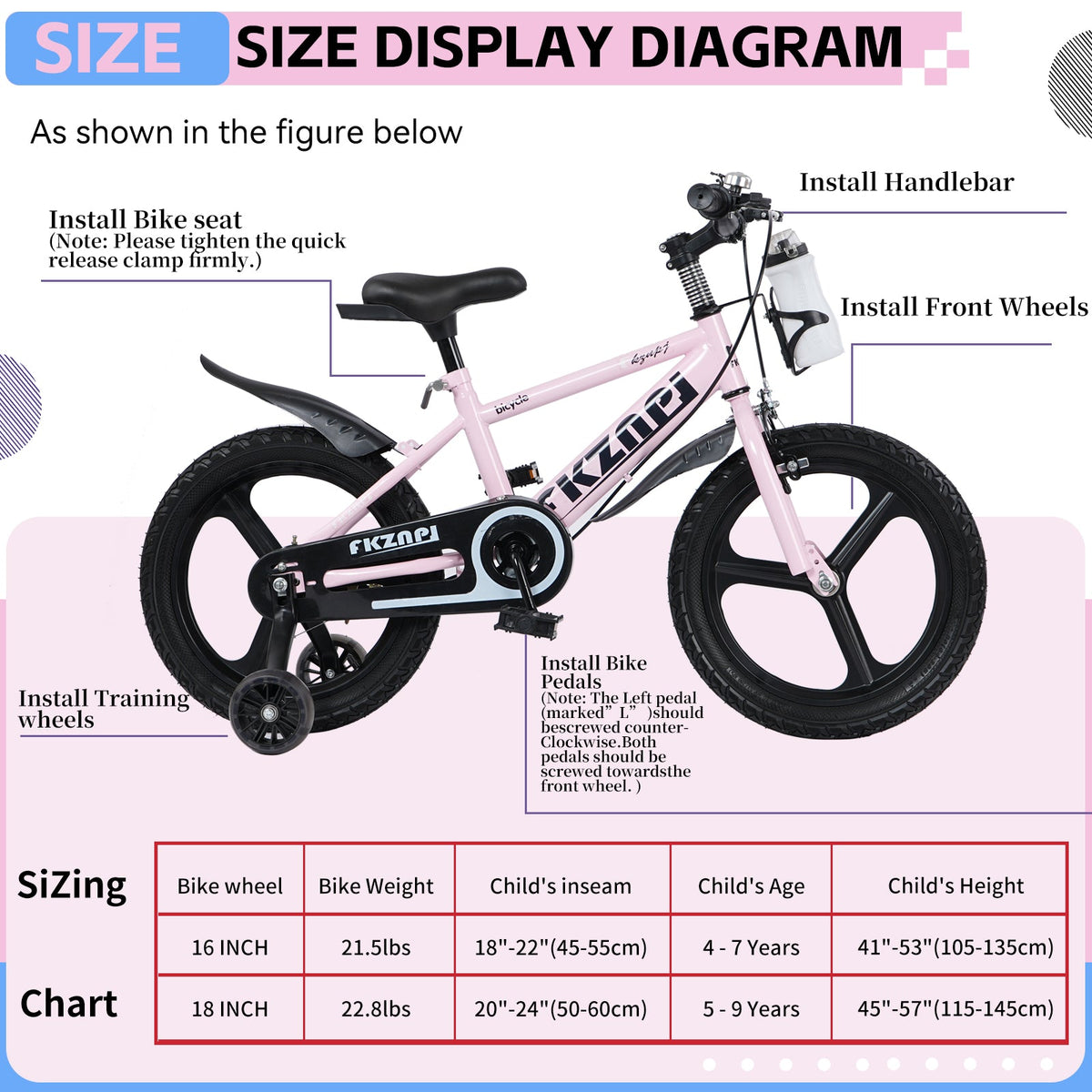 16 Inch Kids Bike – High Carbon Steel Frame & Adjustable Seat