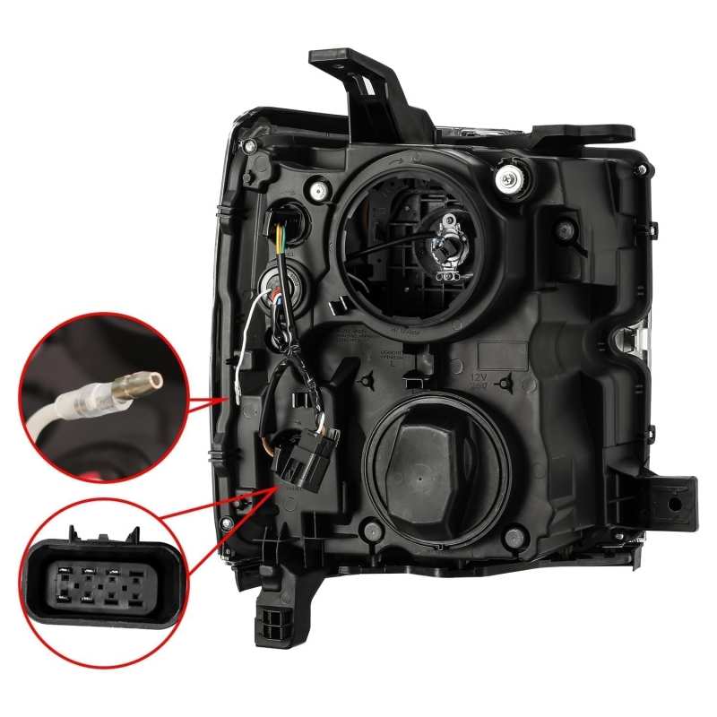 AlphaRex 15-19 Chevy Silverado 2500HD PRO-Series Headlight Plank Chrome w/Activ Light/Seq Signal/DRL 880225 *Discontinued