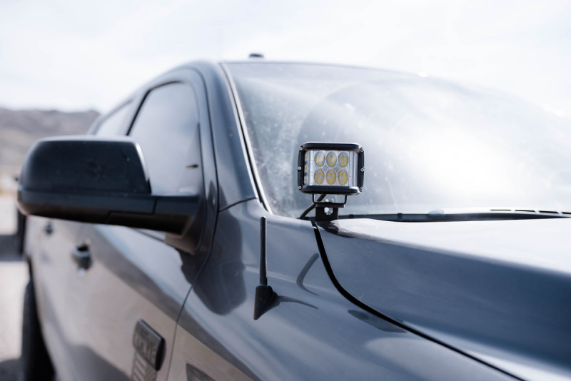Cali Raised LED Cali Raised 14-21 Toyota Tundra Low Profile Ditch Light Brackets Kit - Amber Led Pod - No Switch CR2545
