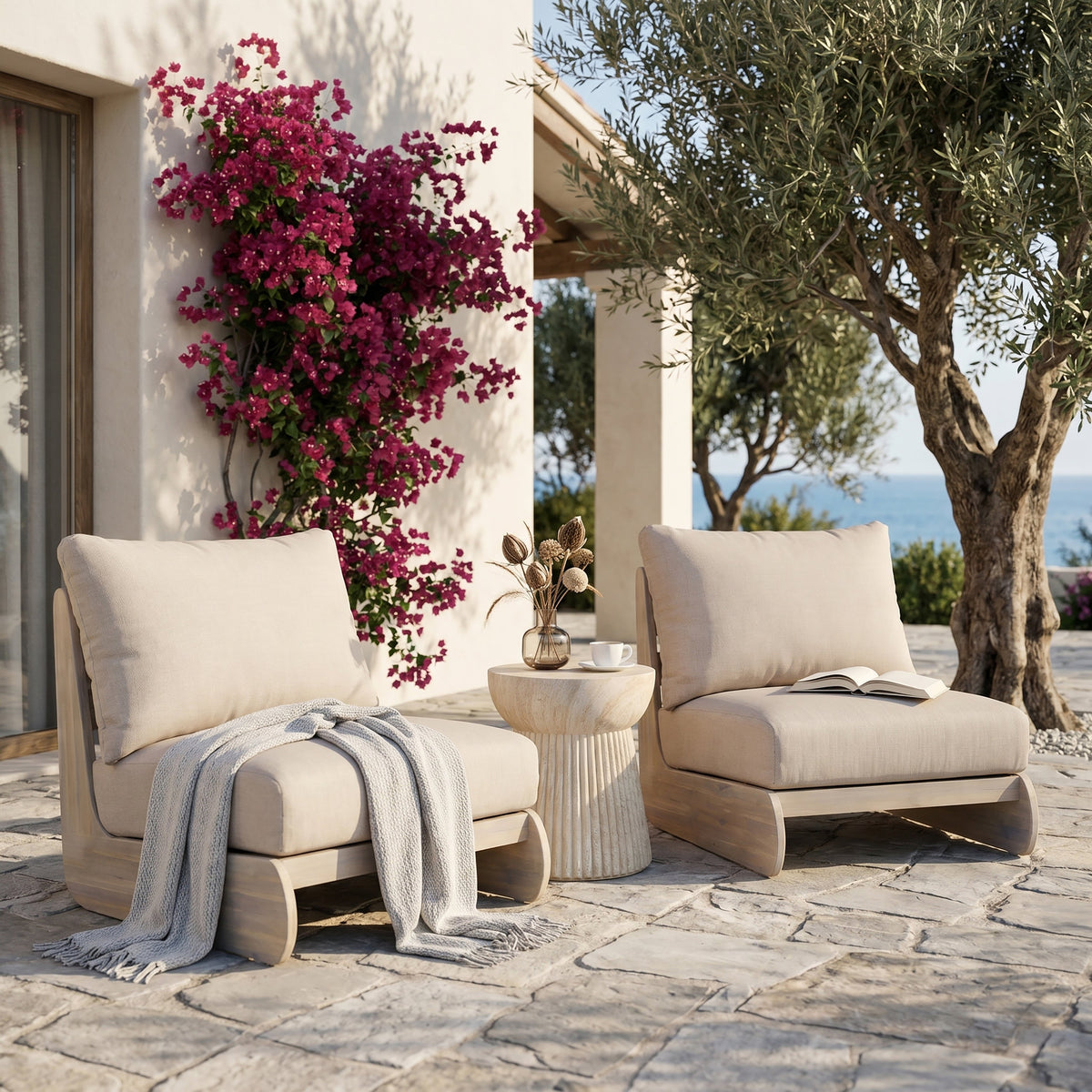 Lazy Acacia Patio Club Chair Set of 2