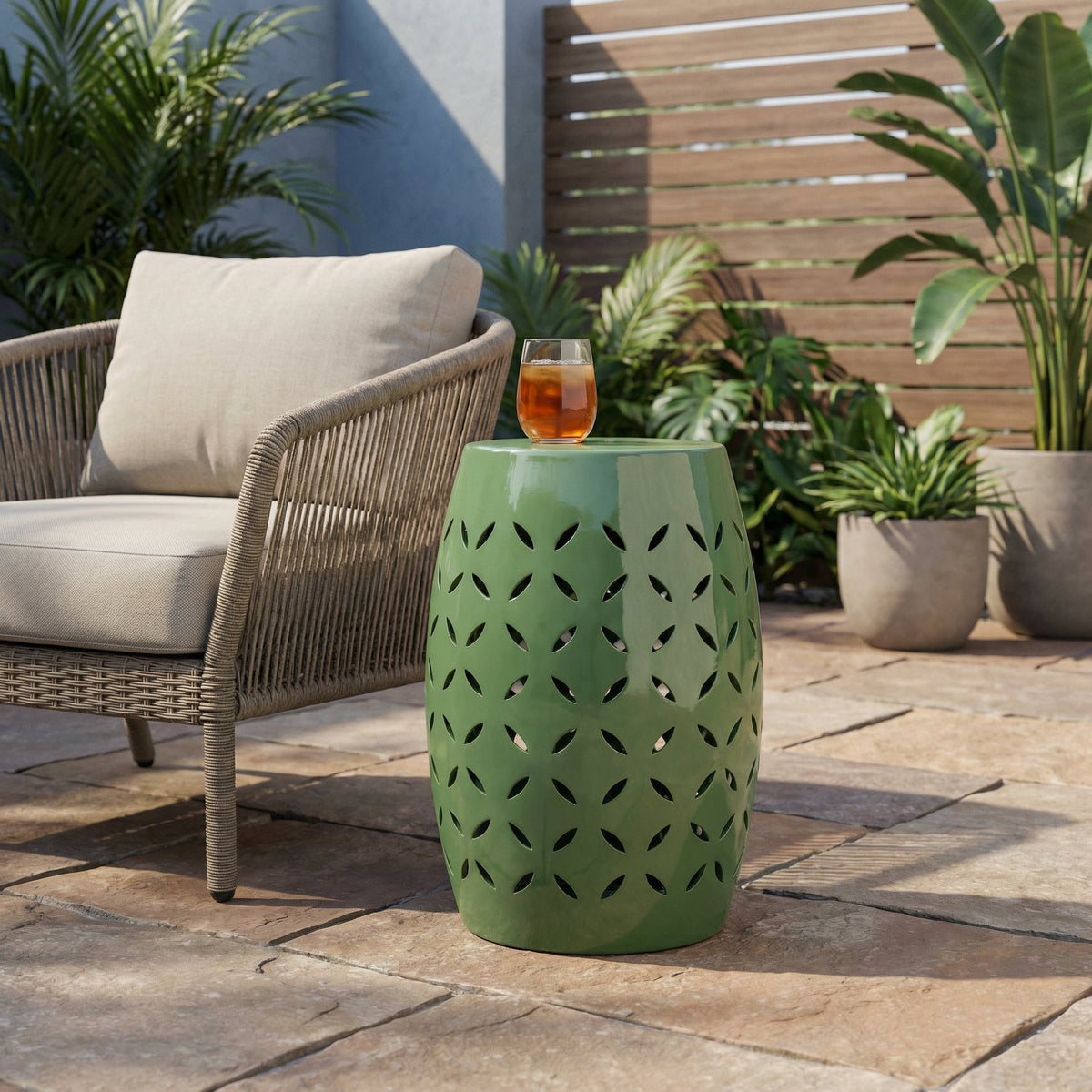 12" Outdoor Iron Side Table