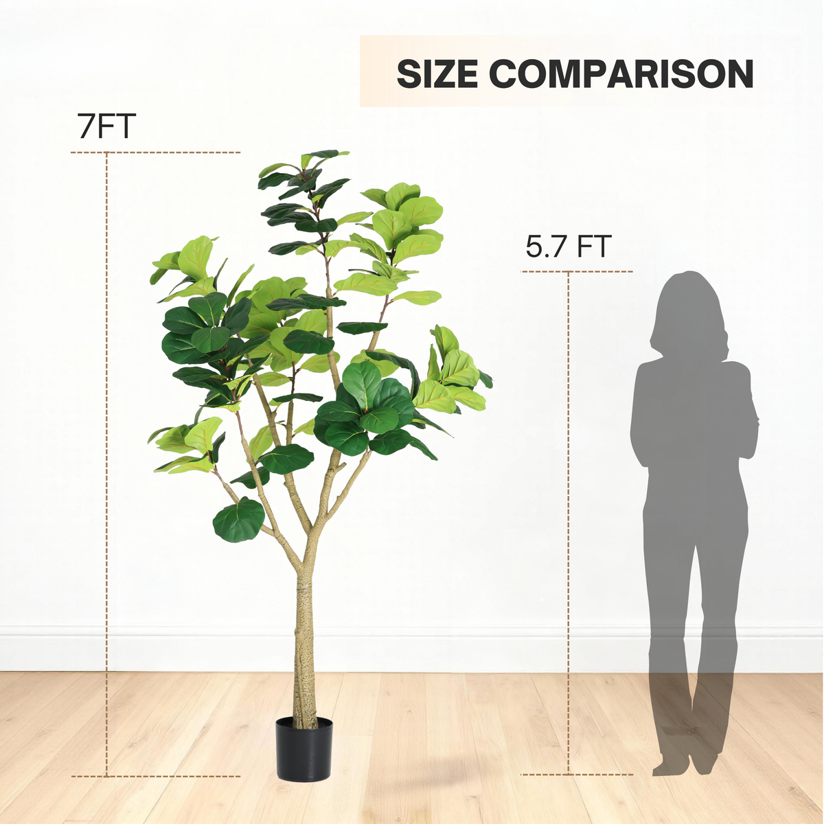 7FT Artificial Fiddle Leaf Fig Tree