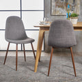 Mid-Century Modern Fabric Upholstered Dining Chairs, Set of 2