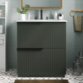 30" Bathroom Vanity with Ceramic Sink and Full-Extension Drawers