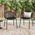 Patio Dining Chairs with Breathable Design (Set of 2)