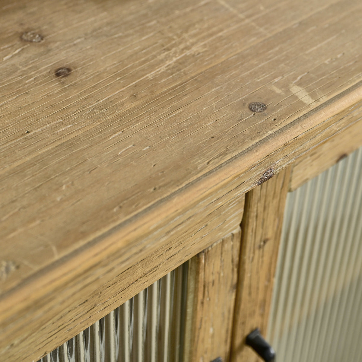 59.06" Rectangle Accent Glass Door Wooden Sideboard Cabinet