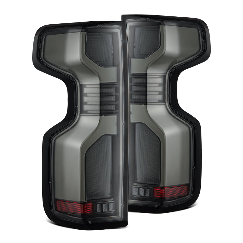 AlphaRex 19-24 Chevy Silverado 1500 / 20-24 2500HD/3500HD LUXX-Series LED Tail Lights Alpha Black 620078 *Discontinued