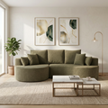 106 in. 2-Piece Fabric Cloud Curved Sectional Sofa