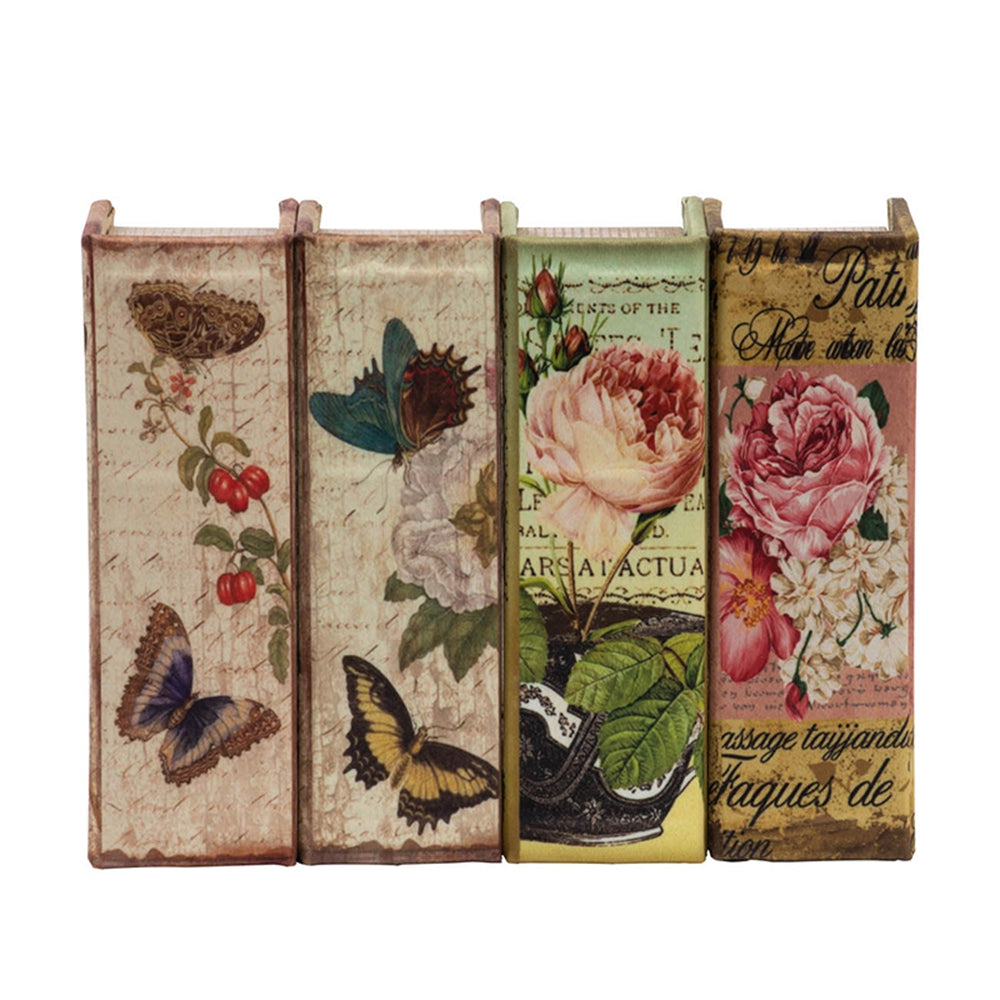 Set of 4 Nature Lover's Book Boxes with Floral Designs