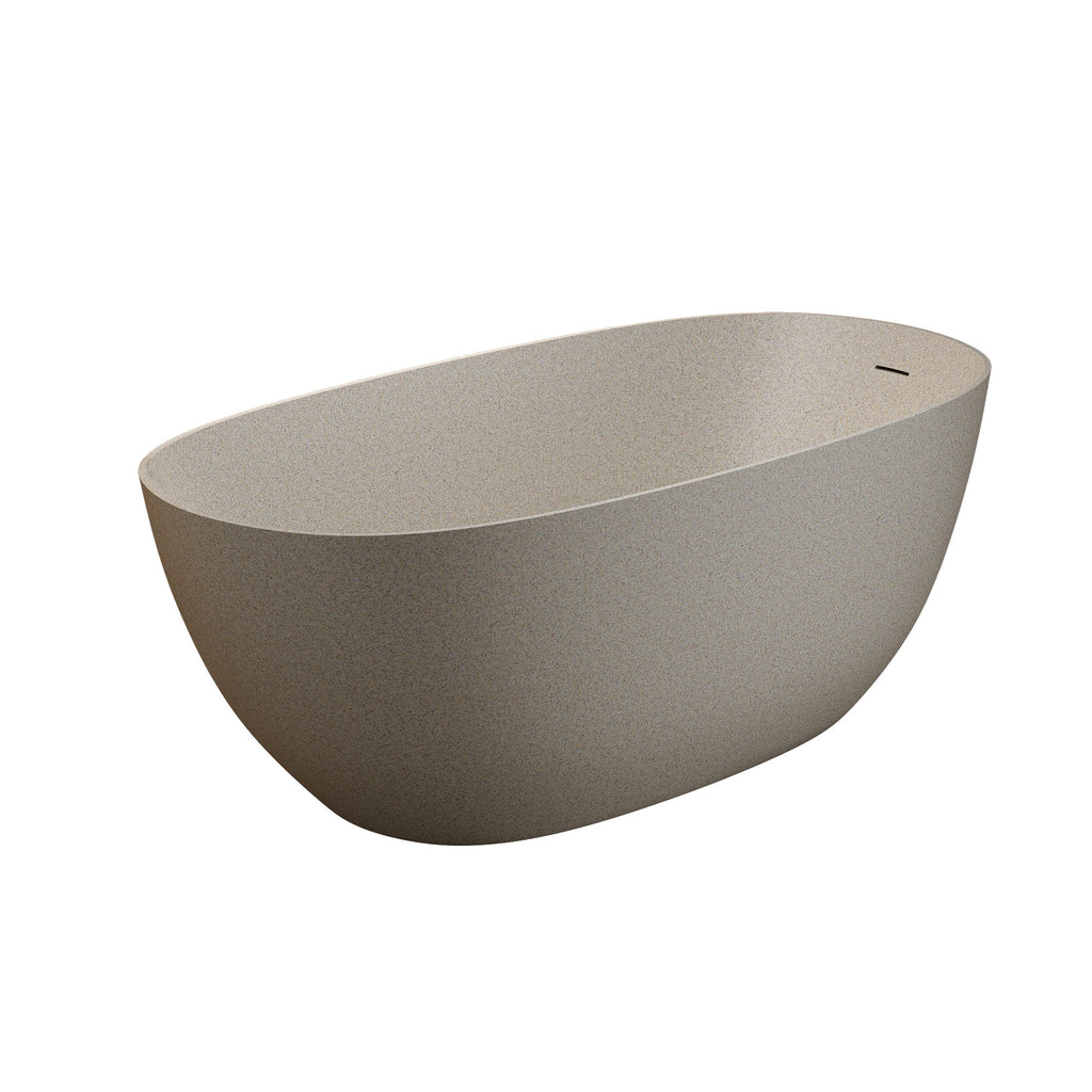 61'' Freestanding Bathtub Resin Stone Soaking Bathtub