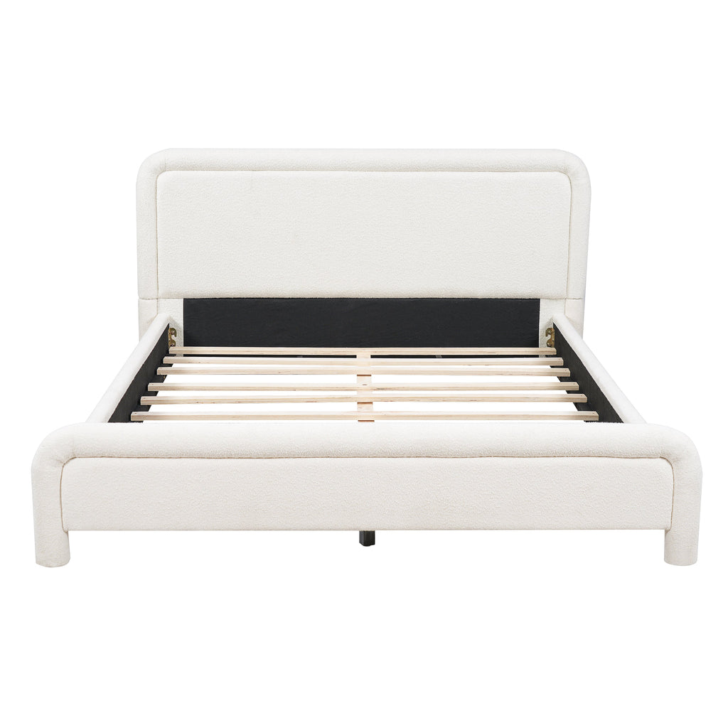 Queen Size Upholstered Platform Bed Frame