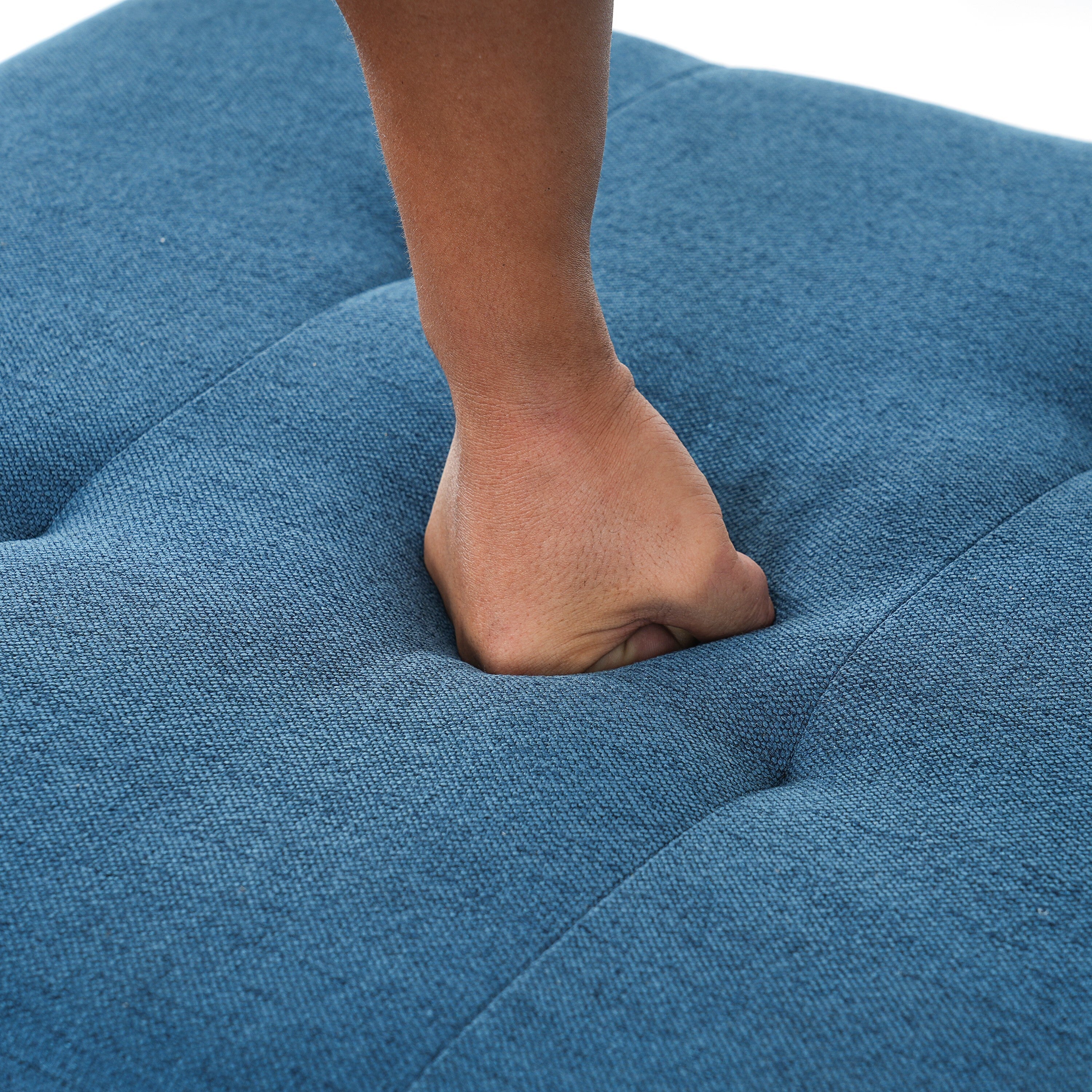 Navy Blue Tufted Ottoman