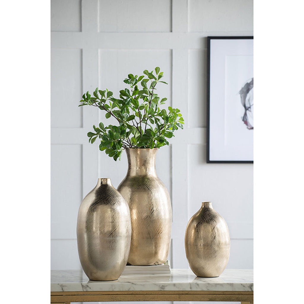 8.5x8.5x18.5" Aluminum Vase