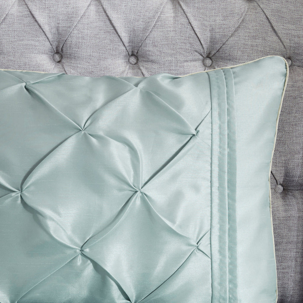 7 Piece Tufted Comforter Set Seafoam Cal King