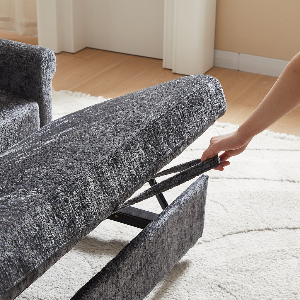 58.27 Inch Modern Chenille Fabric Sofa Bed