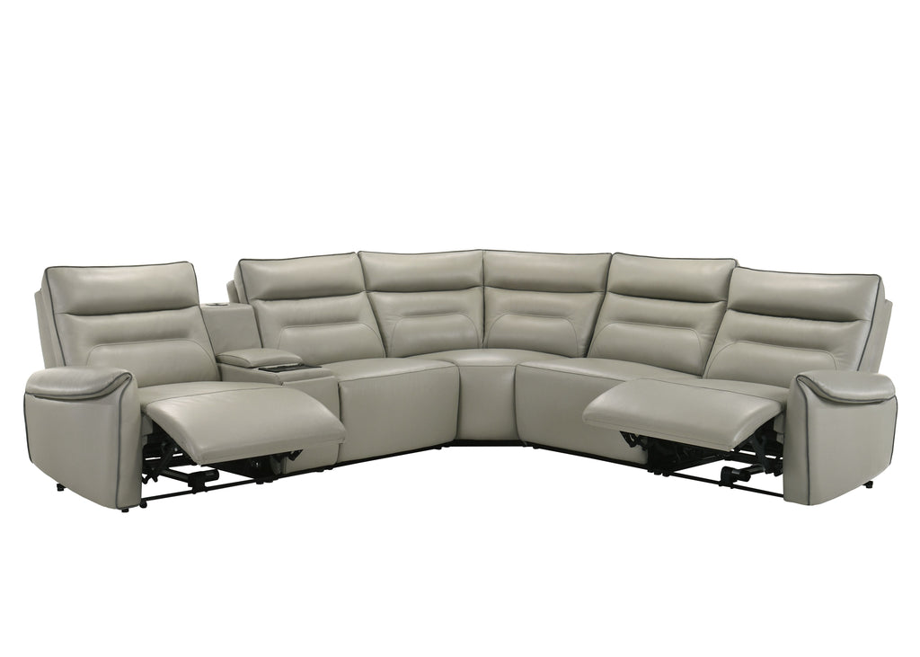 Jayke Top Grain Leather Match Power Motion Sectional Sofa