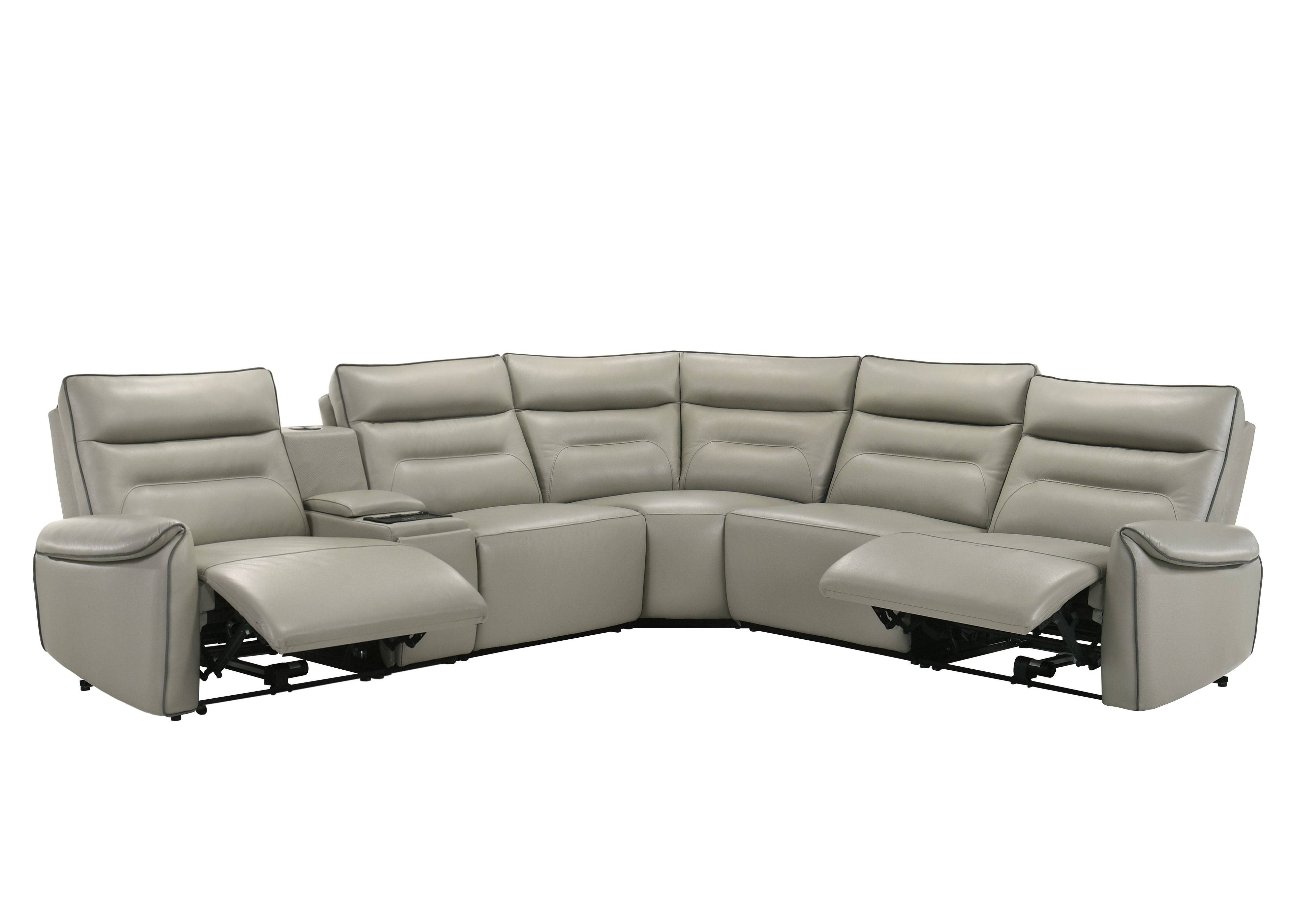 Jayke Top Grain Leather Match Power Motion Sectional Sofa