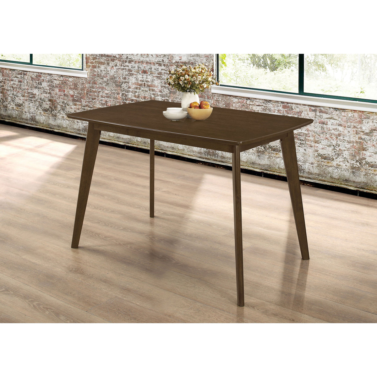 Retro Chestnut Dining Table with Angled Legs