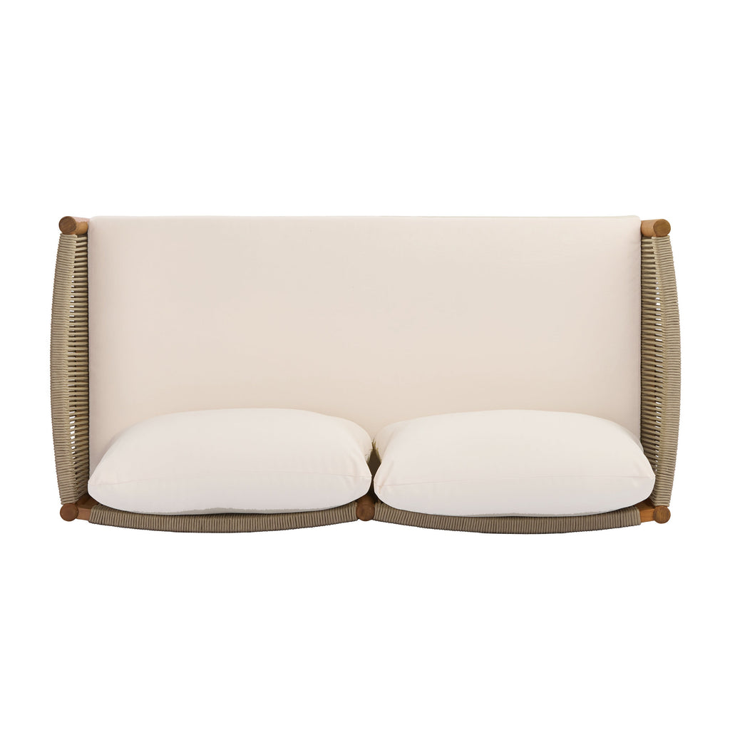 Outdoor Loveseat and Coffee Table Set with Acacia Wood Frame