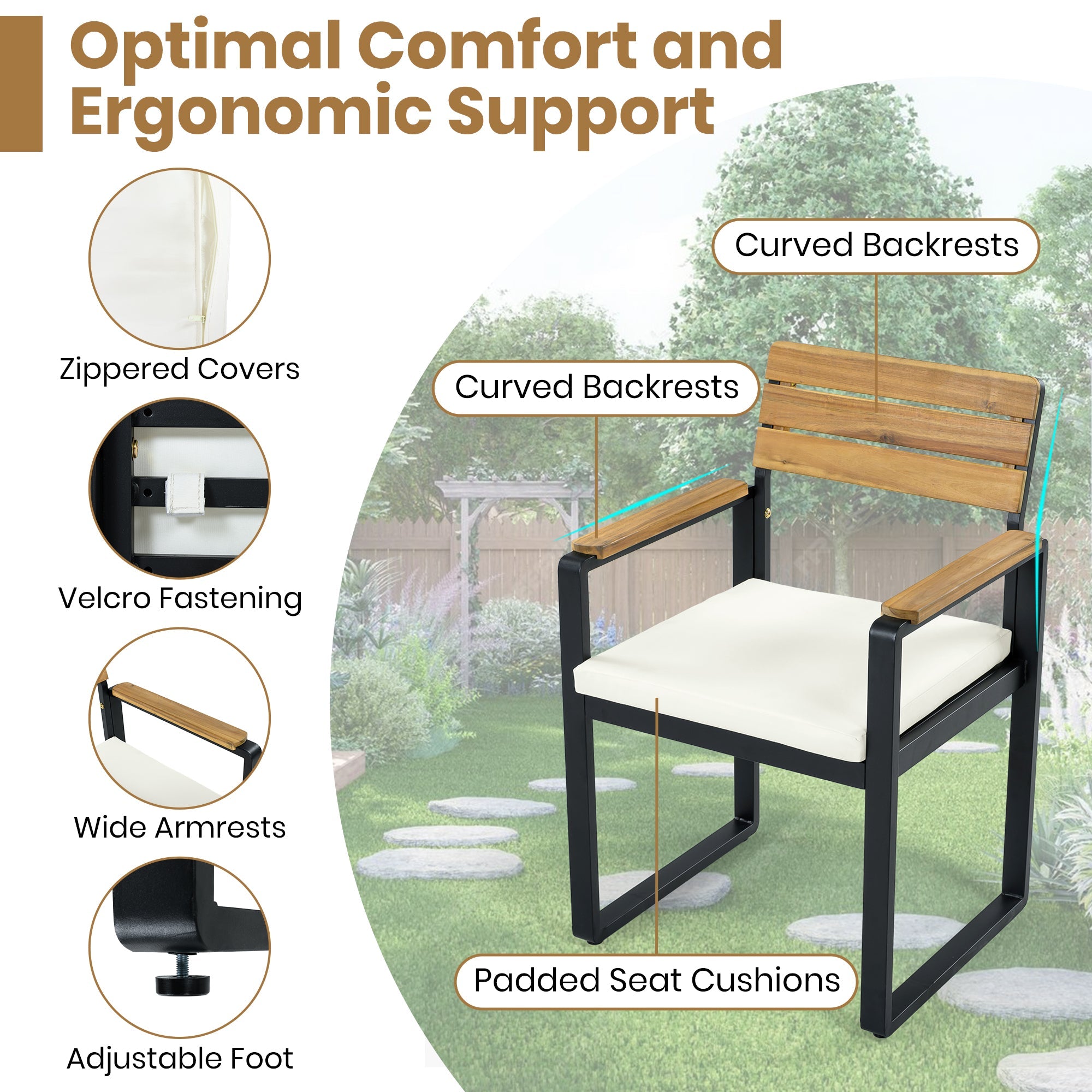 6-Piece Outdoor Dining Set - Acacia Wood
