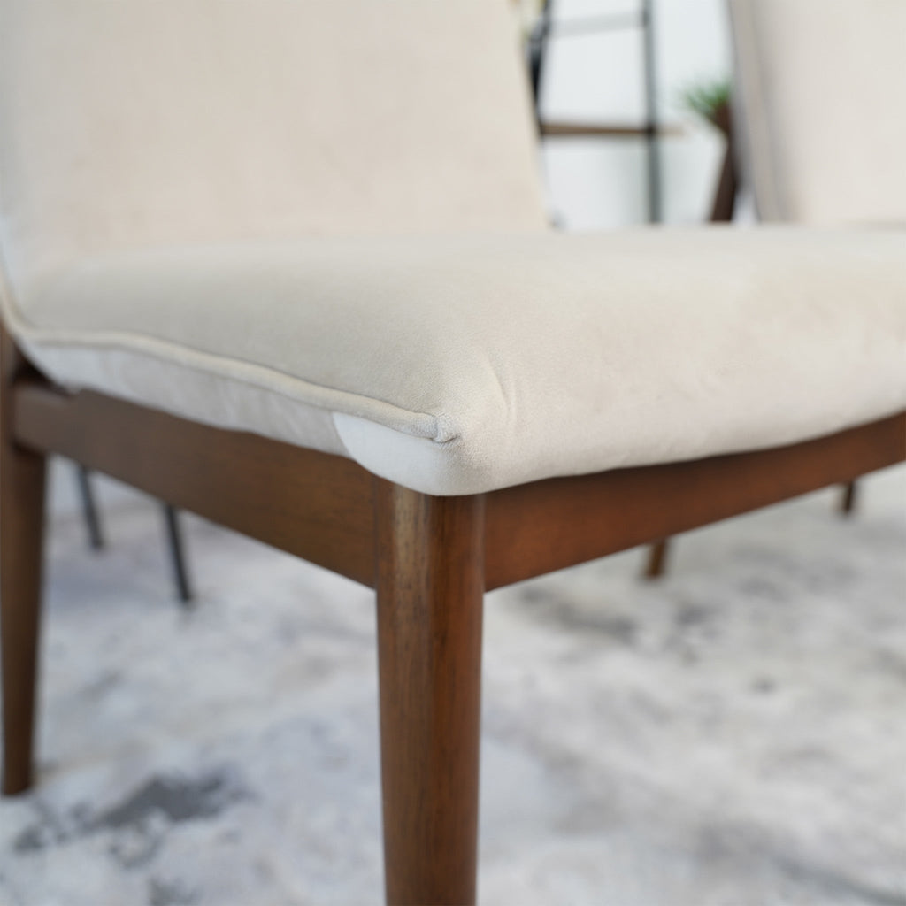 Monza Beige Velvet Dining Chair Set