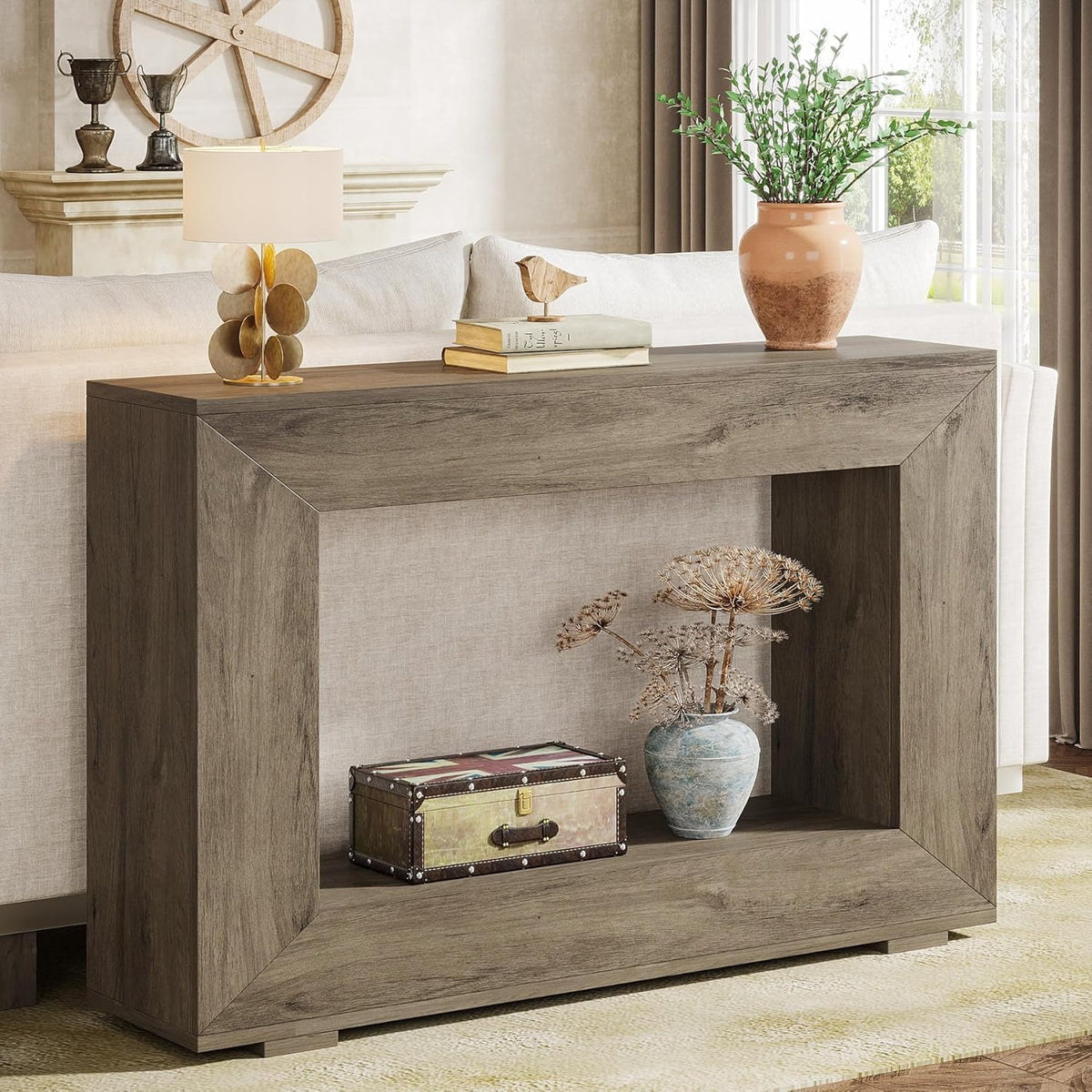 47” Farmhouse Console Table with Storage