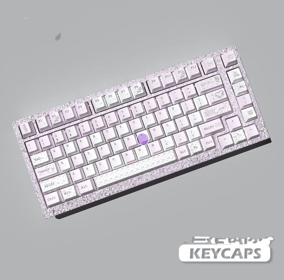 Cat Flower Language Keycaps PBT Material