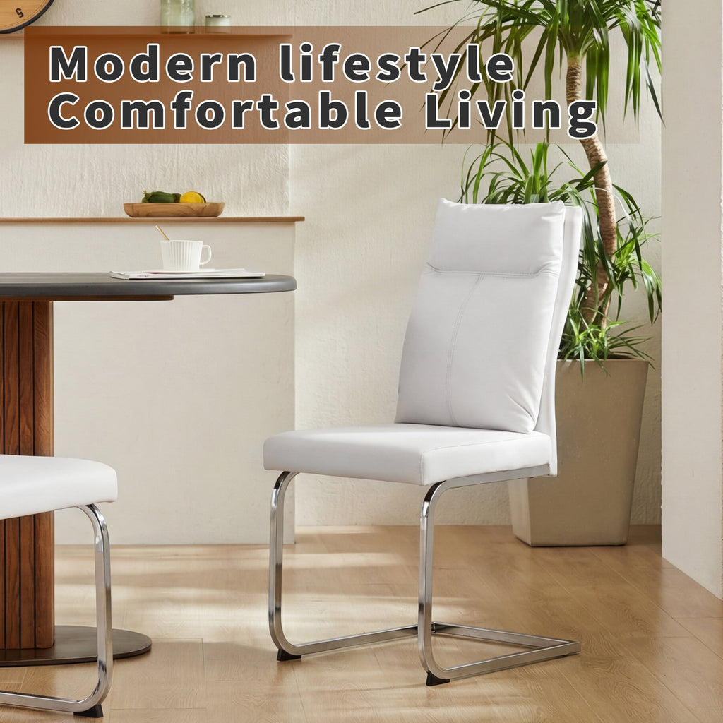 Modern Leather Imitation Dining Chair Set (2 Pieces)