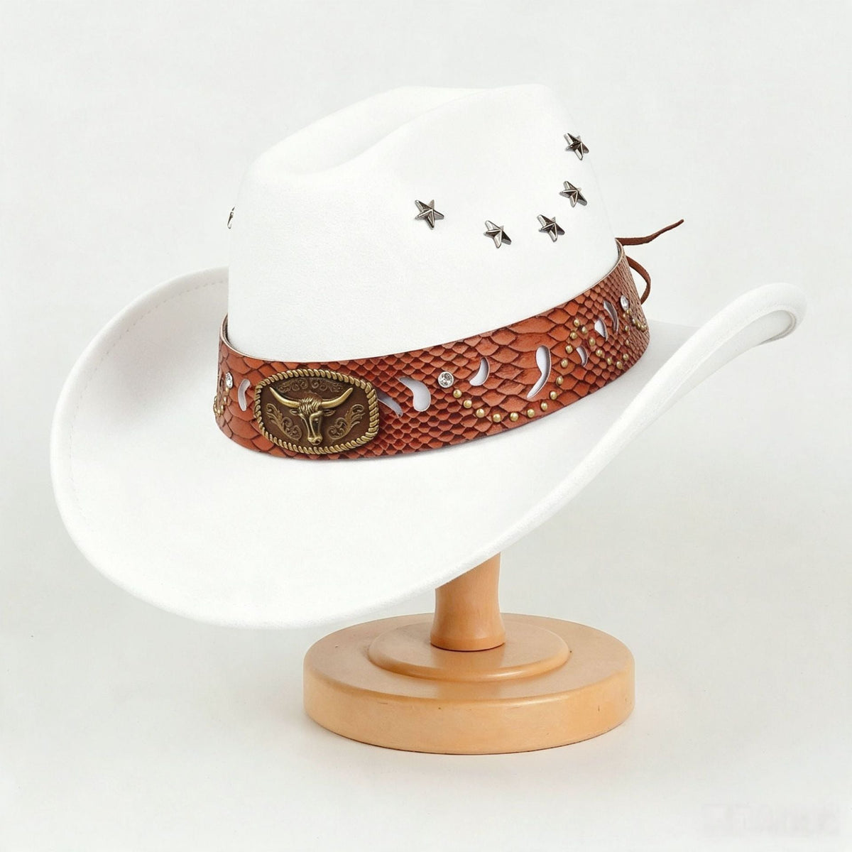 Best-selling European And American style Star studded Leather Jazz Cap