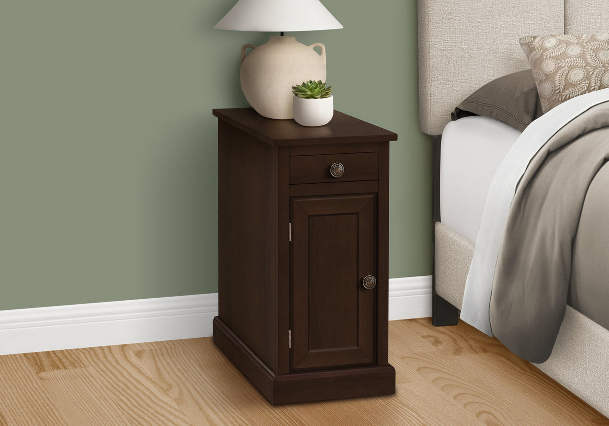 Narrow Accent Table with Storage Drawer