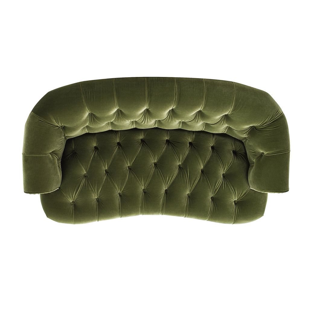 La Rosa Victorian Chesterfield Loveseat, Olive