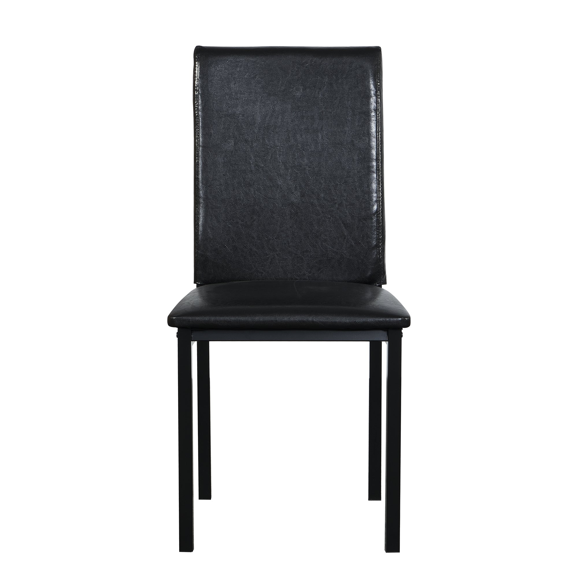 Furniture 5 Piece Metal Dinette Set with Faux Marble Top