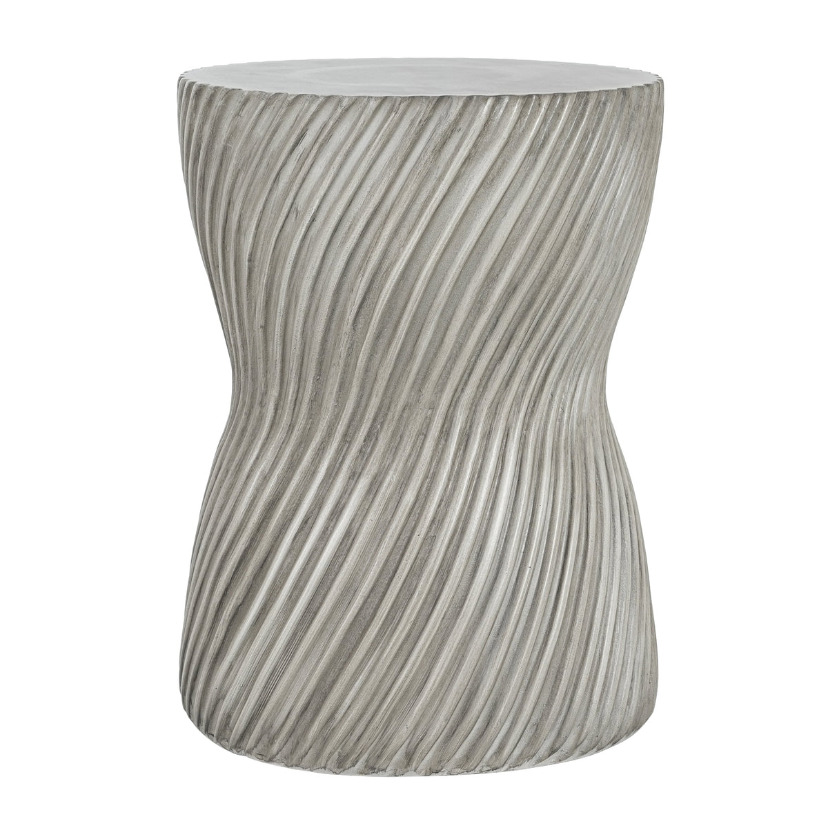 Outdoor MGO Concrete Hourglass Side Table with Spiral Pattern