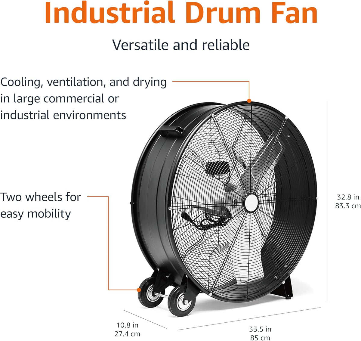 30 Inch High Velocity Drum Fan