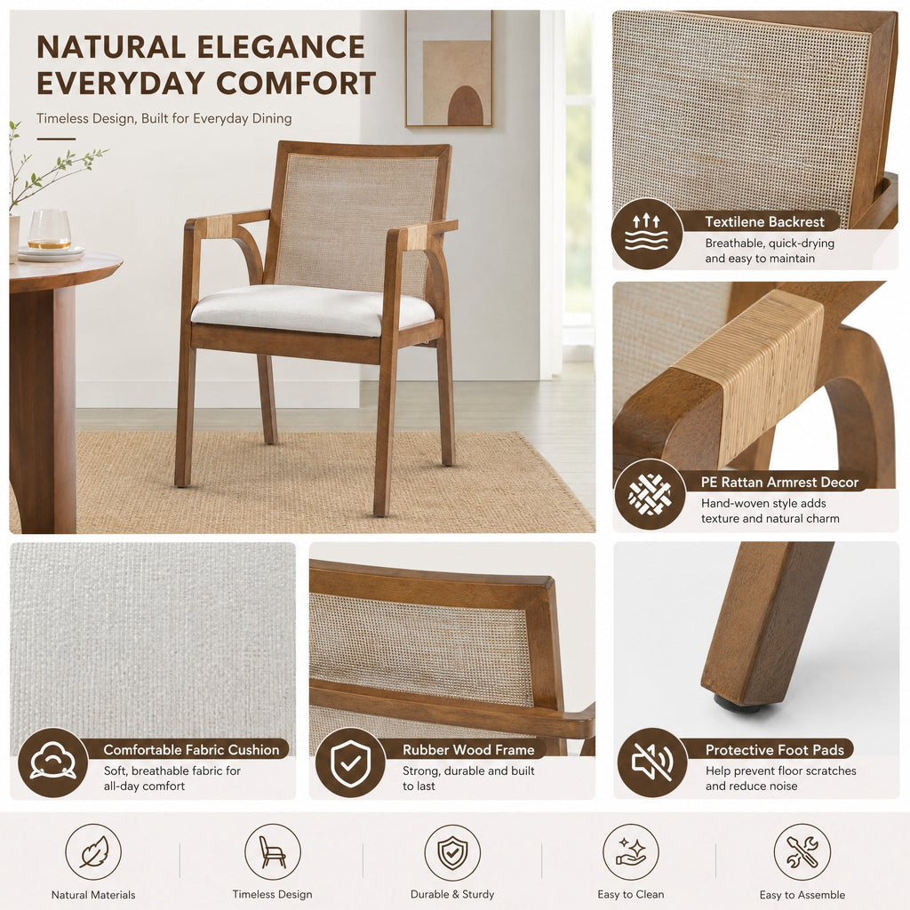 Dining Arm Chairs Set of 2