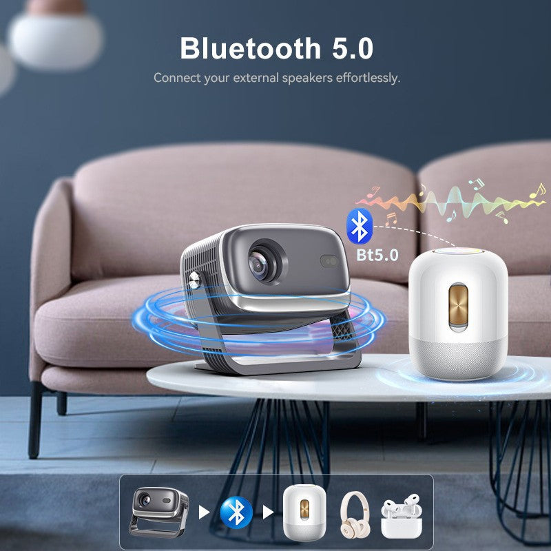1080P Auto-Focus Portable Projector For Home Office And Bedroom