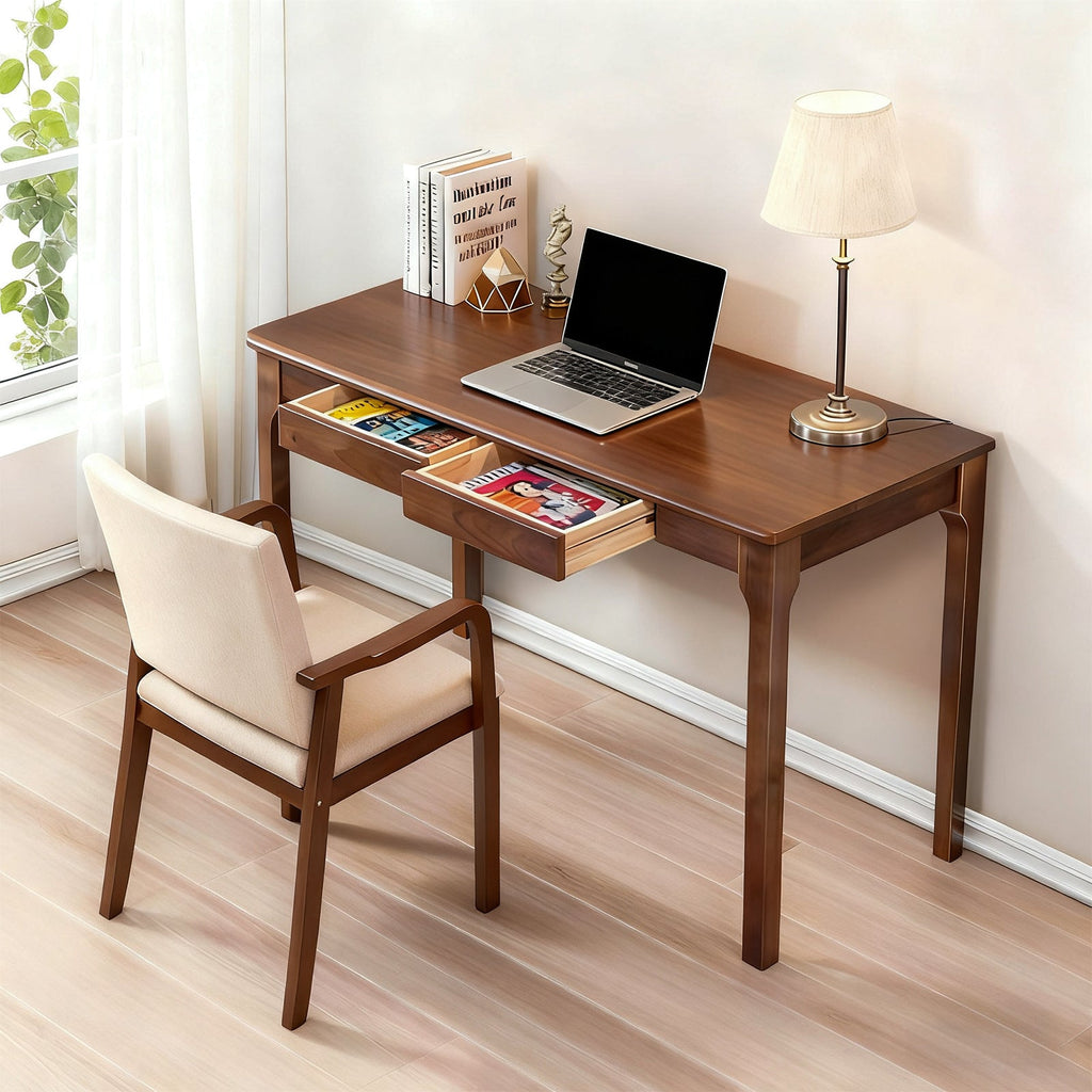 Solid Wood Desk with Drawers, Standing Desk