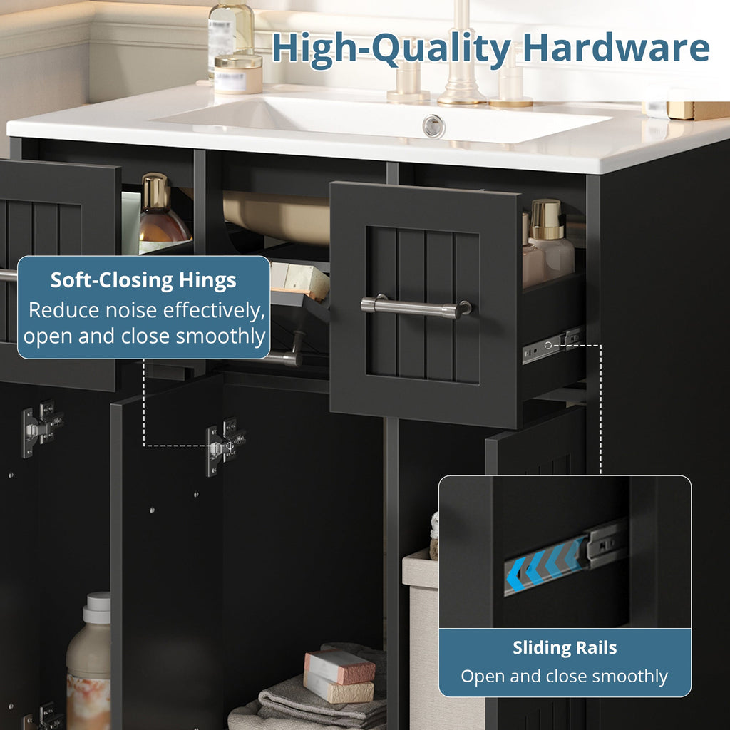 30-Inch Bathroom Vanity with Undermount Sink and Drawers