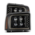 AlphaRex 05-07 Ford Super Duty/Excursion NOVA-Series LED Projector Headlights Alpha-Blk w/Activ Ligh 880318 *Discontinued