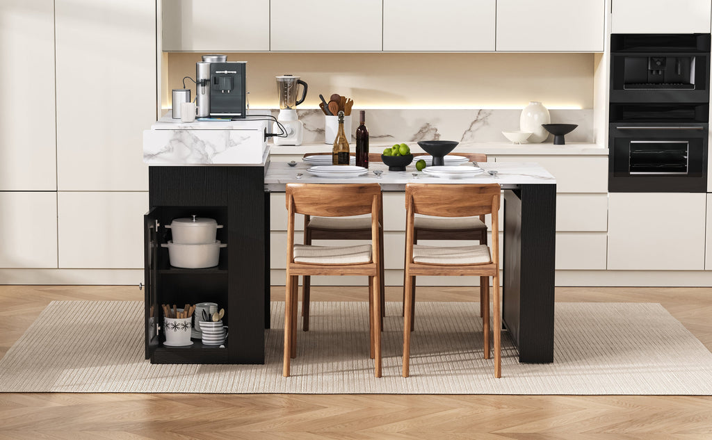 TREXM Extendable Dining Table with Folding Tabletop