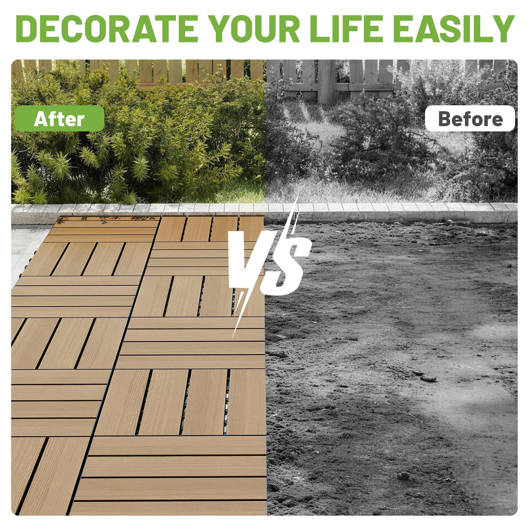 27 Pcs Interlocking Deck Tiles for Outdoor Use