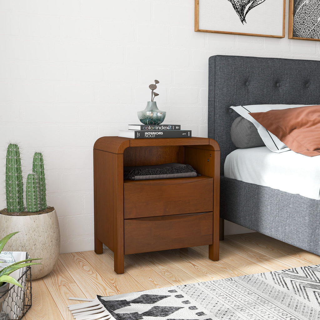 Lionel Mid Century Modern Solid Wood Nightstand