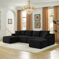Comfy U-Shaped Sectional Modern Boneless Corduroy Couch