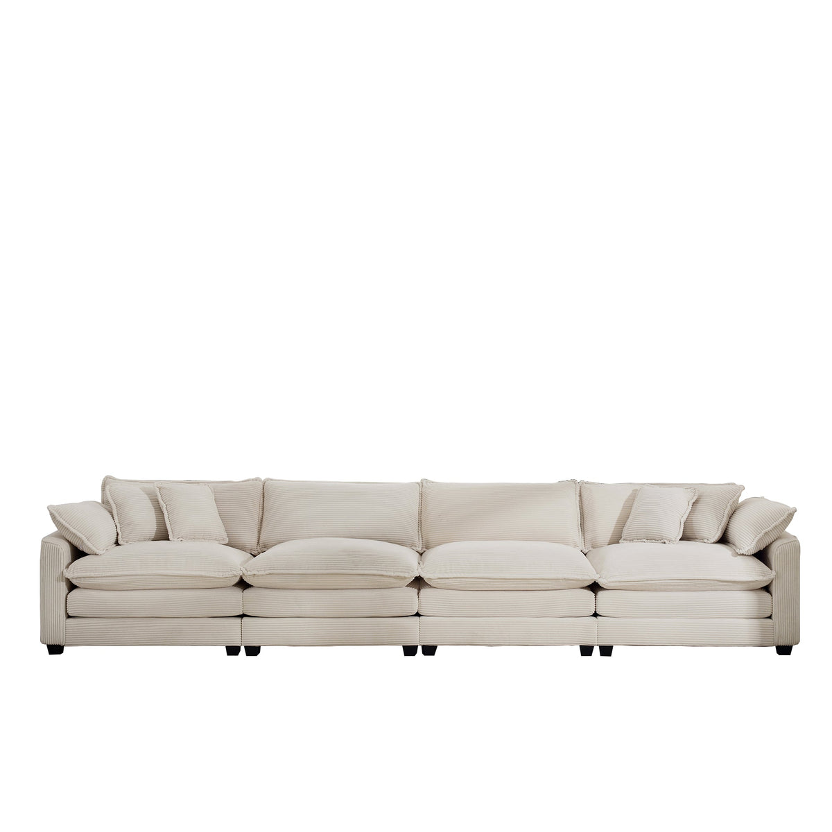 Modern Upholstered 4 Seater Fabric Sofa