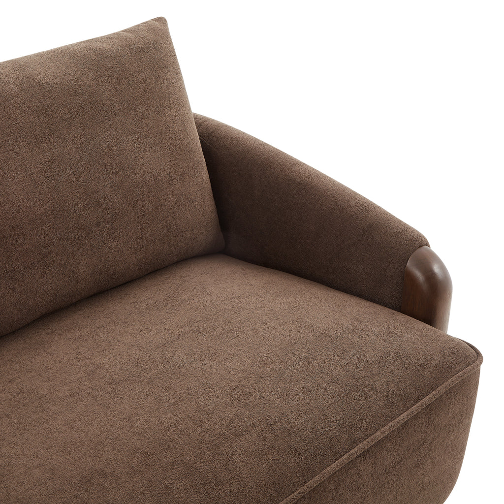 75 in. Curved Velvet Upholstered Sofa