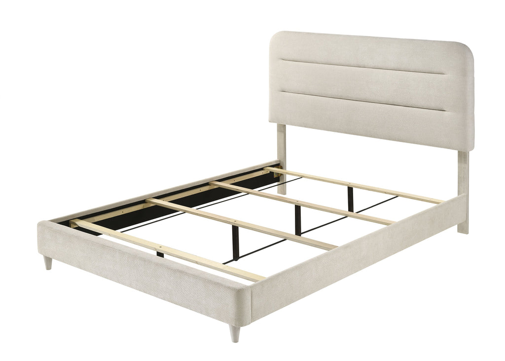 Plush Upholstered Design King Size Panel Bed